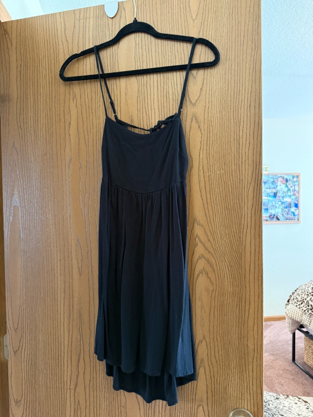 wild fable Black High-Low Spaghetti Strap Dress